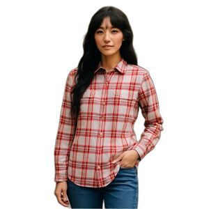The North Face Red Plaid Baylyn Button Down Shirt size Medium